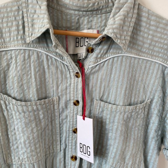 *SOLD* Urban Outfitters BDG Devon Linen Tie Waist Cheeky Romper Beach - Picture 5 of 8
